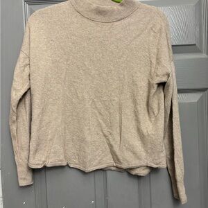 Madewell Light Beige Turtleneck Sweatshirt